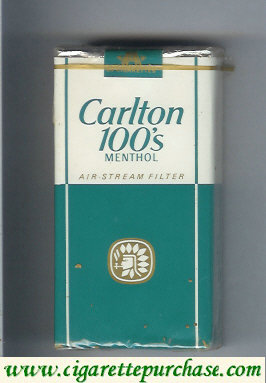 Carlton Menthol 100's cigarettes air stream filter soft box